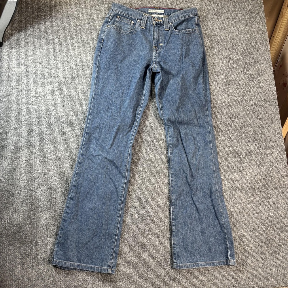 Tommy Hilfiger Stretch Hipster Boot Jeans Womens 30 Blue Wash Bootcut 30x31